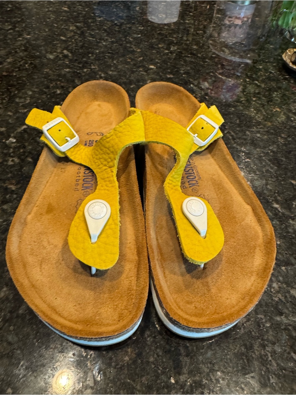 Yellow Kids Thong Sandals with Buckle Strap